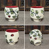 Lady Bugs & Leaves Tea Bowl (Free Shipping)