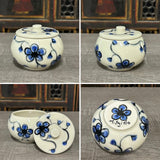 Blue Plumflower Jar #2 (Free Shipping)