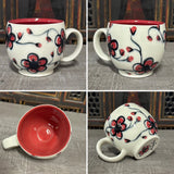 Red Plumflower Mug (#M4) 13 oz (Free Shipping)