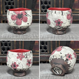 Rustic Plum Flower Tea Bowl #8 (7 oz)