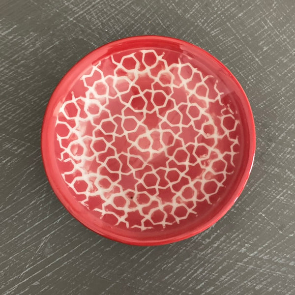 Geometric Dipping Bowl in Red #1