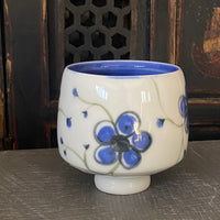Blue Plumflower Tea Bowl #3