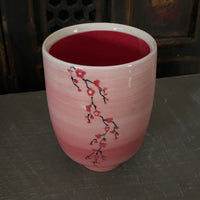 Tumbler in Red Cherry Blossoms  #27