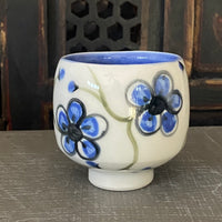Blue Plumflower Tea Bowl / Large Sake Cup #1
