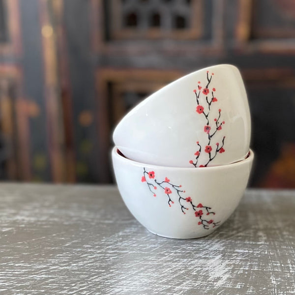 Cherry Blossom Bowls / Set of Two Nesting Bowls #5