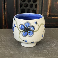 Blue Plumflower Tea Bowl / Large Sake Cup #1